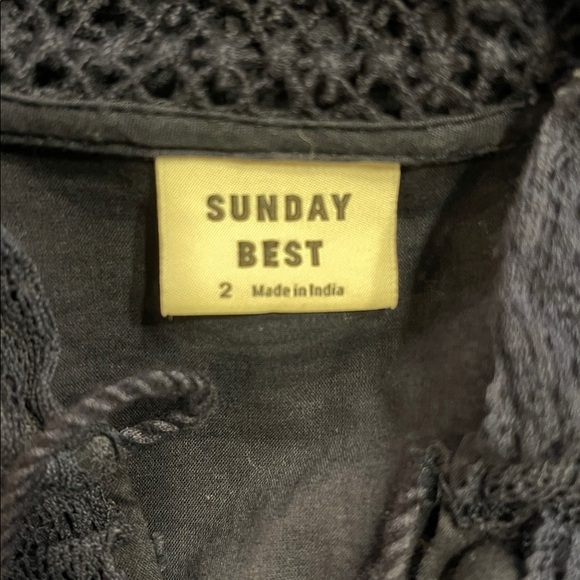 Sunday Best Navy Lace Cotton Mini Dress Cottagecore XS - Picture 12 of 16